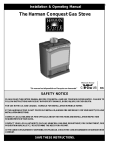 Harman Stove Company Conquest Gas Stove Stove User Manual