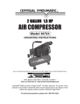 Harbor Freight Tools 94724 Air Compressor User Manual