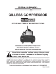 Harbor Freight Tools 90168 Air Compressor User Manual