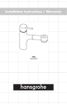 Hans Grohe 06462XXX Plumbing Product User Manual