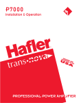 Hafler P7000 Stereo Amplifier User Manual