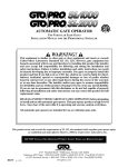GTO SL-2000B Garage Door Opener User Manual