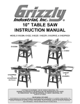 Grizzly Model G1022proz Saw User Manual