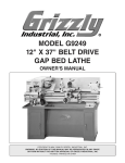 Grizzly G9249 Lathe User Manual