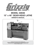 Grizzly G9036 Lathe User Manual