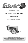 Grizzly G8598 Cordless Saw User Manual