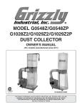 Grizzly G1029Z2P Dust Collector User Manual