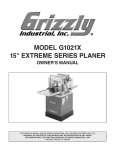 Grizzly G1021x Planer User Manual