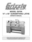 Grizzly G0709 Lathe User Manual