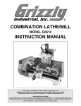 Grizzly G0516 Lathe User Manual