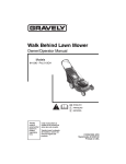 Gravely 911530 - Pro 21 SCH Lawn Mower User Manual