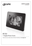 GPX PF701 Digital Photo Frame User Manual