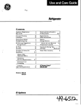 GE TBX18 Refrigerator User Manual