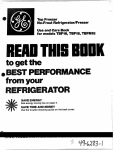 GE TBF16 Refrigerator User Manual