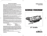 George Foreman GFG21 Griddle User Manual