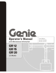 Genie GR-20 Wheelchair User Manual