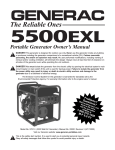 Generac 5500EXL Portable Generator User Manual