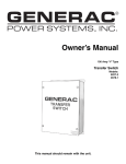 Generac 4678-1 Switch User Manual