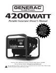 Generac 13050 Portable Generator User Manual