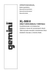 Gemini XL-500 II Turntable User Manual