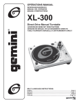 Gemini XL-300 Turntable User Manual