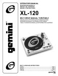 Gemini XL-120 Turntable User Manual