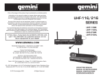Gemini UHF-116M DJ Equipment User Manual