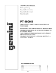 Gemini PT-1000 II Turntable User Manual