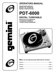 Gemini PDT-6000 Turntable User Manual