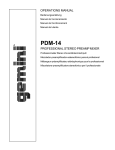 Gemini PDM-14 Musical Instrument User Manual