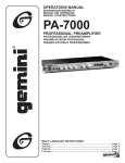 Gemini PA-7000 Stereo Amplifier User Manual