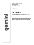 Gemini KL-10 PRO Musical Instrument User Manual