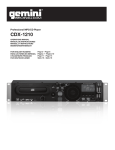 Gemini CDX-1210 Car Stereo System User Manual