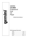 Gemini CD-4700 PRO II CD Player User Manual