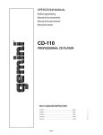 Gemini CD-110 CD Player User Manual