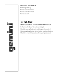 Gemini BPM-150 Musical Instrument User Manual