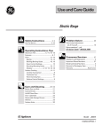 GE JBS05 Range User Manual