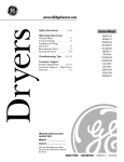 GE DCXR463 Clothes Dryer User Manual