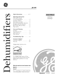 GE AHH40LJ Dehumidifier User Manual