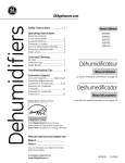GE ADEH50 Dehumidifier User Manual