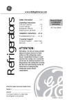 GE 49-60468-1 Refrigerator User Manual
