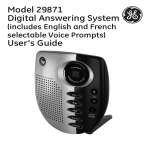 GE 29871 Answering Machine User Manual