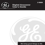 GE 2-9868 Answering Machine User Manual
