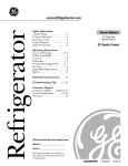 GE 162D3907P004 Refrigerator User Manual