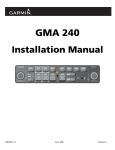 Garmin GMA 240 Stereo Receiver User Manual