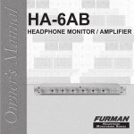 Furman Sound HA-6AB Stereo Amplifier User Manual