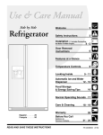 Frigidaire FRS23F5AW3 Refrigerator User Manual