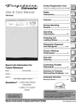 Frigidaire 700 SERIES Dishwasher User Manual