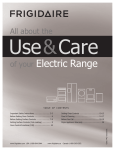 Frigidaire 316902210 Range User Manual