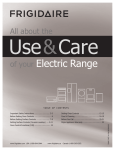 Frigidaire 316902209 Range User Manual